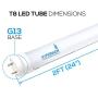 Hyperikon T8 2 Foot LED Tube, T10 T12 25 Watt Replacement (8W), Dual Ended, Frosted Lens, UL, Crystal White, 24 Pack