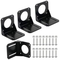 JIUWU 4pcs 57 Stepper Motor Nema 23 Fixed Seat, Nema 23 Stepper Motor Steel Mounting Bracket, Stepper Motor Bracket with Mounting Screws