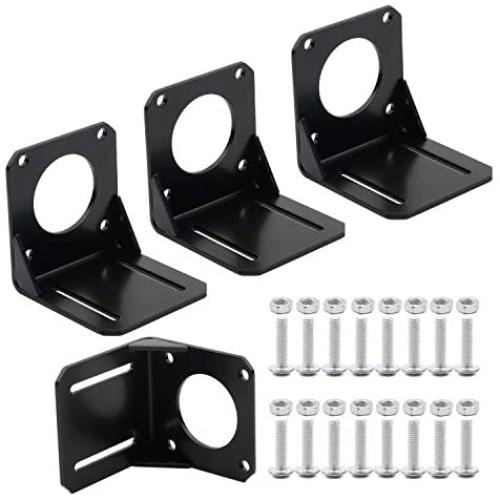 JIUWU 4pcs 57 Stepper Motor Nema 23 Fixed Seat, Nema 23 Stepper Motor Steel Mounting Bracket, Stepper Motor Bracket with Mounting Screws