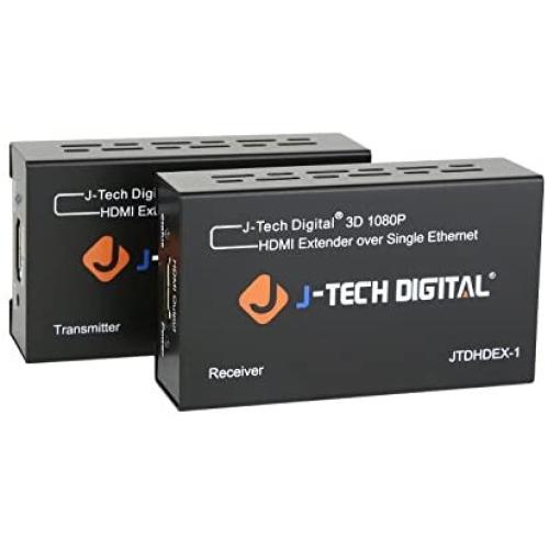 J-Tech Digital HDMI Extender By Single Cat 5E/6 Full Hd 1080P With Deep Color, EDID Copy, Dolby Digital/DTS