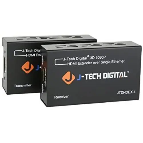 J-Tech Digital HDMI Extender By Single Cat 5E/6 Full Hd 1080P With Deep Color, EDID Copy, Dolby Digital/DTS