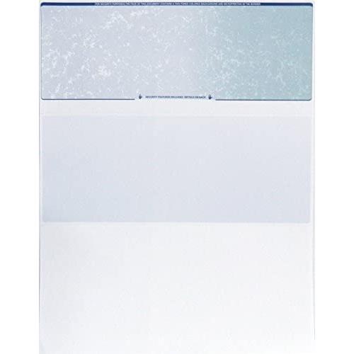 CheckOMatic Computer Check Paper - 100 Pack - Top Blank Stock Checks - Security Features & Laser Printer Compatible - Blue Green