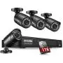 ZOSI 1080p H.265+ PoE Home Security Camera System Outdoor Indoor,8CH 5MP PoE NVR Recorder and (4) 1080p Surveillance Bullet IP Cameras with 120ft Long Night Vision ( 1TB Hard Drive Built-in)