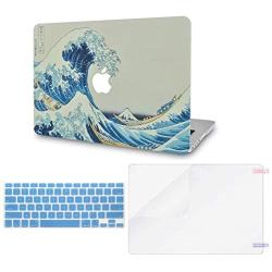 LuvCase 3 in 1 Laptop Case Compatible with Old MacBook Pro 13'' (CD Drive, 2008-2012) A1278 Hard Shell Cover, Keyboard Cover & Screen Protector (Japanese Wave)