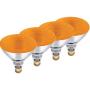 Dysmio Lighting 100 Watt BR38 Incandescent Flood Light Bulb Amber Bug Light, 4 Pack