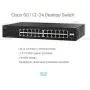 Cisco SG112-24 Desktop Switch with 24 Compact Gigabit Ethernet (GbE) Ports plus 2 Gigabit Ethernet combo mini-GBIC SFP, Limited Lifetime Protection (SG112-24-NA),Black