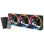 ARCTIC BioniX P120 A-RGB (Bundle 3 pc, incl. A-RGB Controller) - 120 mm Pressure-Optimised Fan with A-RGB, PWM, Cooler, Fluid Dynamic Bearing, 400-2300 RPM - Black