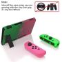 Case for Nintendo Switch, Fit The Dock Station, Protective Accessories Cover Case for Nintendo Switch and Joy Con Controller Dockable with a Tempered Glass Screen Protector, Pink & Green