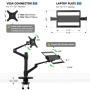 viozon Monitor and Laptop Mount, 2-in-1 Adjustable Dual Arm Desk Mounts Single Desk Arm Stand/Holder for 17 to 32 Inch LCD Computer Screens, Extra Tray Fits 12 to 17 inch Laptops (Black)