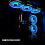 Asiahorse FS-9002 20+8LED(in and Outside Light efect) ARGB White 120mm Case Fan with 5V PWM Motherboard Sync/Analog Controller (5 Pack)