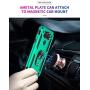 YZOK for LG Aristo 5 Case,with HD Screen Protector,LG Phoenix 5,Fortune 3,Risio 4 Case,[Military Grade] Ring Car Mount Kickstand Hybrid Hard PC Soft TPU Shockproof Protective Case for LG K8x (Teal)