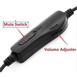 VoiceJoy 2.5mm Phone Headset w/Noise Canceling Boom Mic in-line Volume Mute-Switch for Panasonic Cordless Phones and Grandstream Polycom Cisco Linksys SPA Panasonic Gigaset AT&T