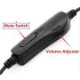 VoiceJoy 2.5mm Phone Headset w/Noise Canceling Boom Mic in-line Volume Mute-Switch for Panasonic Cordless Phones and Grandstream Polycom Cisco Linksys SPA Panasonic Gigaset AT&T