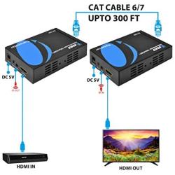 HDMI Extender Balun by Orei Upto 330 Feet 1080p Signal Over Single CAT5e/CAT6 Ethernet Cable, Deep Color, One to Many, IR Control (EX-330(Upgraded))