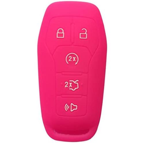 Coolbestda Silicone Key Fob Cover Protector Case Keyless Enty Holder Skin for M3N-A2C31243300 Ford F-150 F150 Fusion Explorer Edge Lincoln MKZ Mustang MKC 5buttons Smart Fob