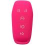 Coolbestda Silicone Key Fob Cover Protector Case Keyless Enty Holder Skin for M3N-A2C31243300 Ford F-150 F150 Fusion Explorer Edge Lincoln MKZ Mustang MKC 5buttons Smart Fob