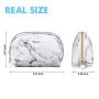 Yazhmsa marble Makeup Bag, Travel Cosmetic bag for Purse, PU Leather Travel Portable Toiletry Cosmetic Bag for Women Girls Gifts Water splashing prevention