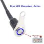 Universal Stainless Steel LED Motorcycle Switch Horn Handlebar Adjustable Mount Waterproof Switches Button DC12V momentary Actions Cycling retail (A-Blue-Monentary Action)