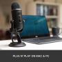 Blue Yeti USB Mic for Recording & Streaming on PC and Mac, 3 Condenser Capsules, 4 Pickup Patterns, Headphone Output and Volume Control, Mic Gain Control, Adjustable Stand, Plug & Play – Blackout