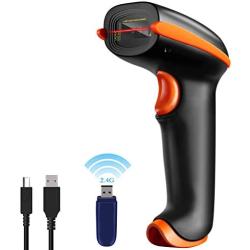 Tera Barcode Scanner Wireless 1D Laser Scanner 2-in-1 (2.4Ghz Wireless+USB 2.0 Wired) Handheld Bar Code Scanner Reader, IP54 Shockproof, for Store, Supermarket, Warehouse, Library