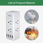 EyGde Power Strip Wall Outlet Extender with 6 Outlets(3 Sided) and 4 USB Ports, Outlet Splitter with Rotating Plug, Multi Plug Outlet for Travel, Home, Dorm, Office, 1700 Joules, White
