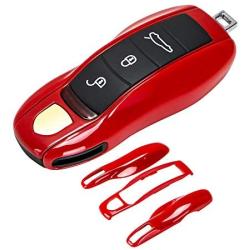 AeroBon 3-Piece Painted Key Cover/ Key Fob Shell Cover Compatible with Porsche Key Shell (MK1)