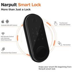 Smart Lock, Electronic Deadbolt Door Lock, Assure Touchscreen Keyless Door Lock Featuring Auto-Lock, Compatible with Alexa, Google Assistant - No Fingerpint
