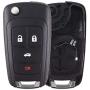 Heart Horse 4 Buttons Remote Flip Folding Key Shell Case Fob for Chevy Camaro Cruze Equinox Malibu Sonic Impala/GMC Terrain/Buick Allure Encore Lacrosse Regal Verano/Opel Keyless Entry Remote Key Fob