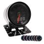 140 PSI 7 Color Oil Pressure Gauge Kit with Electronic Sensor and Stepper Motor - 2 Inch Smoke Lens Instrument for Car & Truck - 2'' 52mm