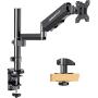 MOUNTUP Single Monitor Mount, Height Adjustable Gas Spring Monitor Arm Desk Mount for 17-32 Inch Computer Screens, Swivel Monitor Stand Holds 2.2-17.6 lbs, Fits VESA 75x75mm & 100x100mm