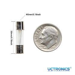 UCTRONICS 5x20mm 125V 5A Fast-Blow Cartridge Glass Fuses with Plastic Box [10 Pack]
