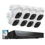 Reolink 4K 16CH PoE Video Surveillance Camera System, H.265 8pcs 8MP PoE IP Security Cameras Outdoor with a 8MP 16-Channel NVR, 3TB HDD pre-Installed, RLK16-800D8