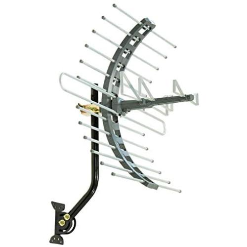 GE Pro Outdoor TV Antenna, Long Range Antenna, 4K 1080P VHF UHF Digital HDTV Antenna, J Mount Included, Weather Resistant, Indoor Attic Mountable, 29884