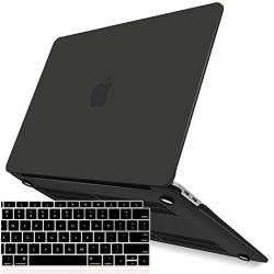 IBENZER New 2020 MacBook Air 13 inch Case M1 A2337 A2179 A1932 Plastic Hard Shell Case with Keyboard Cover for Apple Mac Air 13 Retina Display with Touch ID (2018-2020), Black, MMA-T13BK+1A