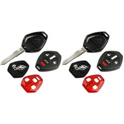 Key Fob Keyless Entry Uncut Remote Shell Case & Pad fits Mitsubishi 2007-2012 Eclipse / 2007-2012 Galant / 2007-2015 Lancer, Set of 2