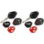 Key Fob Keyless Entry Uncut Remote Shell Case & Pad fits Mitsubishi 2007-2012 Eclipse / 2007-2012 Galant / 2007-2015 Lancer, Set of 2