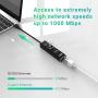 USB 3.0 Hub Ethernet with USB C Adapter, 3 Port USB 3.0 Splitter Gigabit Ethernet Hub + USB C HUB Network RJ45 1000Mbps USB Extender