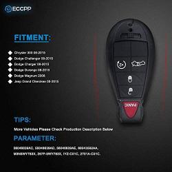 ECCPP 1X 433MHz Keyless Entry Remote Key Fob Uncut Replacement fit for Jeep Dodge Chrysler Series M3N5WY783X