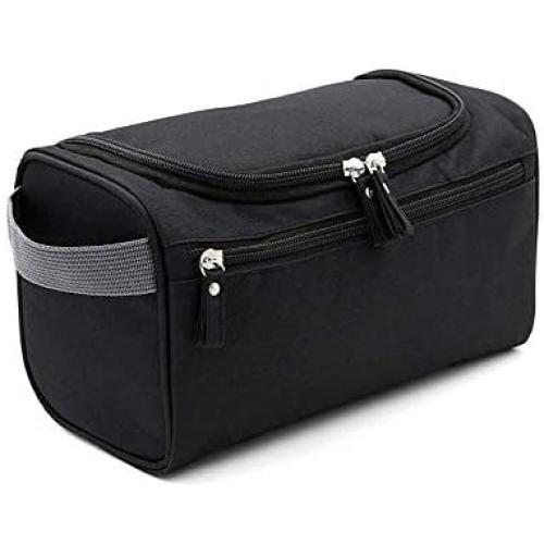 Tumecos Toiletry Dopp Kit Travel Electronics Organizer Shaving Accessories Bag (Black1)