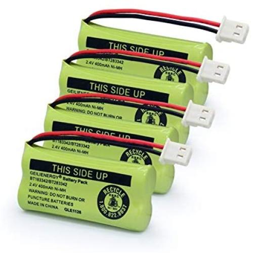 GEILIENERGY BT183342 BT283342 BT162342 BT262342 BT166342 BT266342 Phone Battery for Vtech CS6719 CS6419 CS6649 DS6151 AT&T CL4940 EL52300 Cordless Phone (Pack of 4)