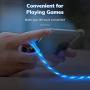 Flowing LED Magnetic Charging Cable 【3Pack,3.3ft,3.3ft,6.6ft】360°&180° Rotation Magnetic Phone Charger Cable 3 in 1 USB C,Micro USB Cable Compatible with iProduct