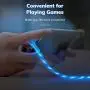 Flowing LED Magnetic Charging Cable 【3Pack,3.3ft,3.3ft,6.6ft】360°&180° Rotation Magnetic Phone Charger Cable 3 in 1 USB C,Micro USB Cable Compatible with iProduct