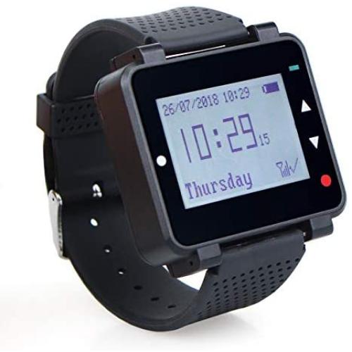 Retekess T128 Restaurant Pager System,Nurse Call System,7 Prompt Mode,Watch Receiver,Compatible with All Retekess Call Buttons for Restaurant,Hospital