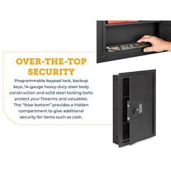 SnapSafe In Wall Gun Safe and Money Safe – This Hidden Safe Provides Security for your Firearms and Valuables, Keypad Entry – Fits Between 2 Wall Studs, Flush Mount – Ideal for Home or Office