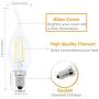 Lamsky E14 European Base LED Filament Candle Light Bulb,2W 6000K Daylight 200LM,C35 Bent Tip Flame Shape,20W Incandescent Equivalent,Non-dimmable,4 Pack