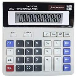 12 Digit Electronic Desktop Calculator, Keyboard Keys Large Display, Solar Battery Dual Power Basic Office Calculator