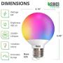 Sunco Lighting 2 Pack WiFi LED Smart Bulb, G25, 5W, Color Changing (RGB & CCT), Dimmable, Compatible with Amazon Alexa & Google Assistant - No Hub Required