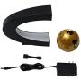 Magnetic Levitating Globe with LED Light, 3 C Shape Base Floating Globes, Rotating World Map, Cool Tech Gift for Men Father Boys, Birthday Gifts for Kids, Desk Gadget Decor in Office Home (Gold 2)