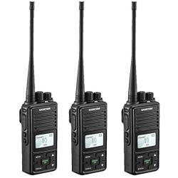 SAMCOM FPCN10A Two Way Radio Rechargeable Business UHF Handheld Walkie Talkie Long Range Radio with Double PTT, 3 Packs