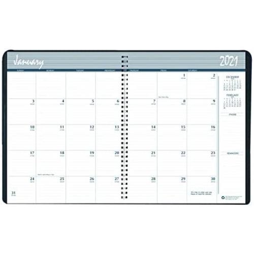 House of Doolittle 2021-2022 Two Year Calendar Planner, Monthly, Black Hard Cover, 8.5 x 11 Inches, January - December (HOD262092-21)